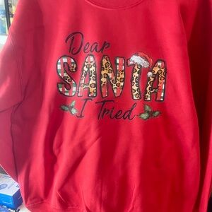 Red 'Dear Santa I Tried' Sweatshirt